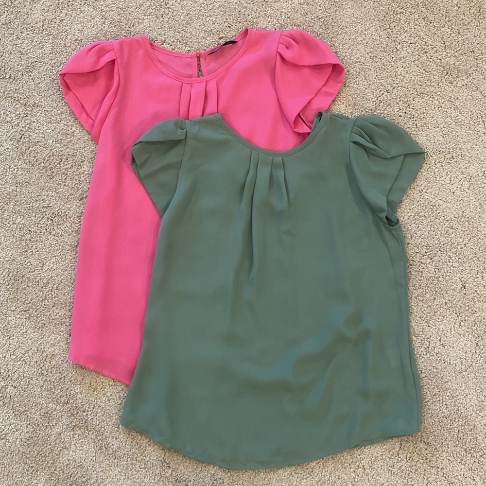 Work Tops- Green & Pink